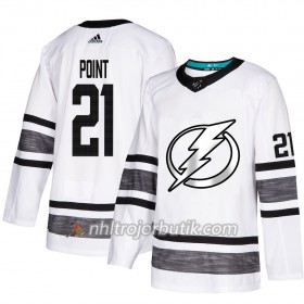 Män Ishockey Tampa Bay Lightning tröja Brayden Point 21 Vit 2019 All-Star Adidas Authentic
